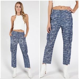 ☀️BLUE CAMO CROPPED PANTS